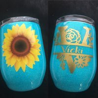 Sunflower Wineglass