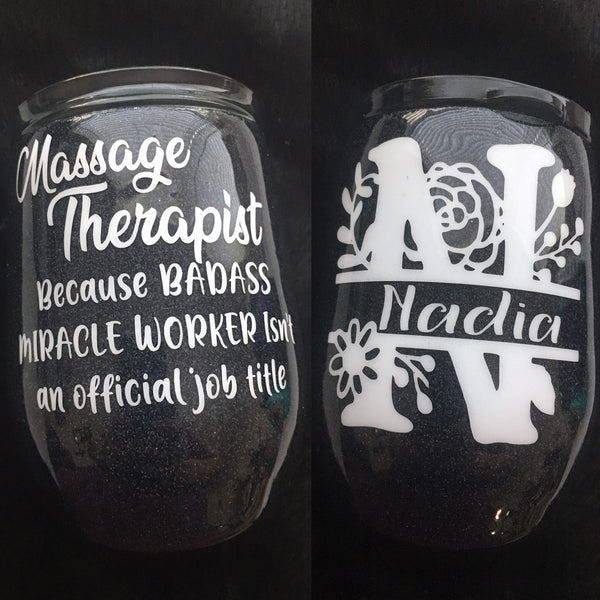 Massage Therapist Wineglass