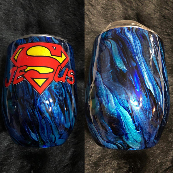 Jesus SuperMan Glass